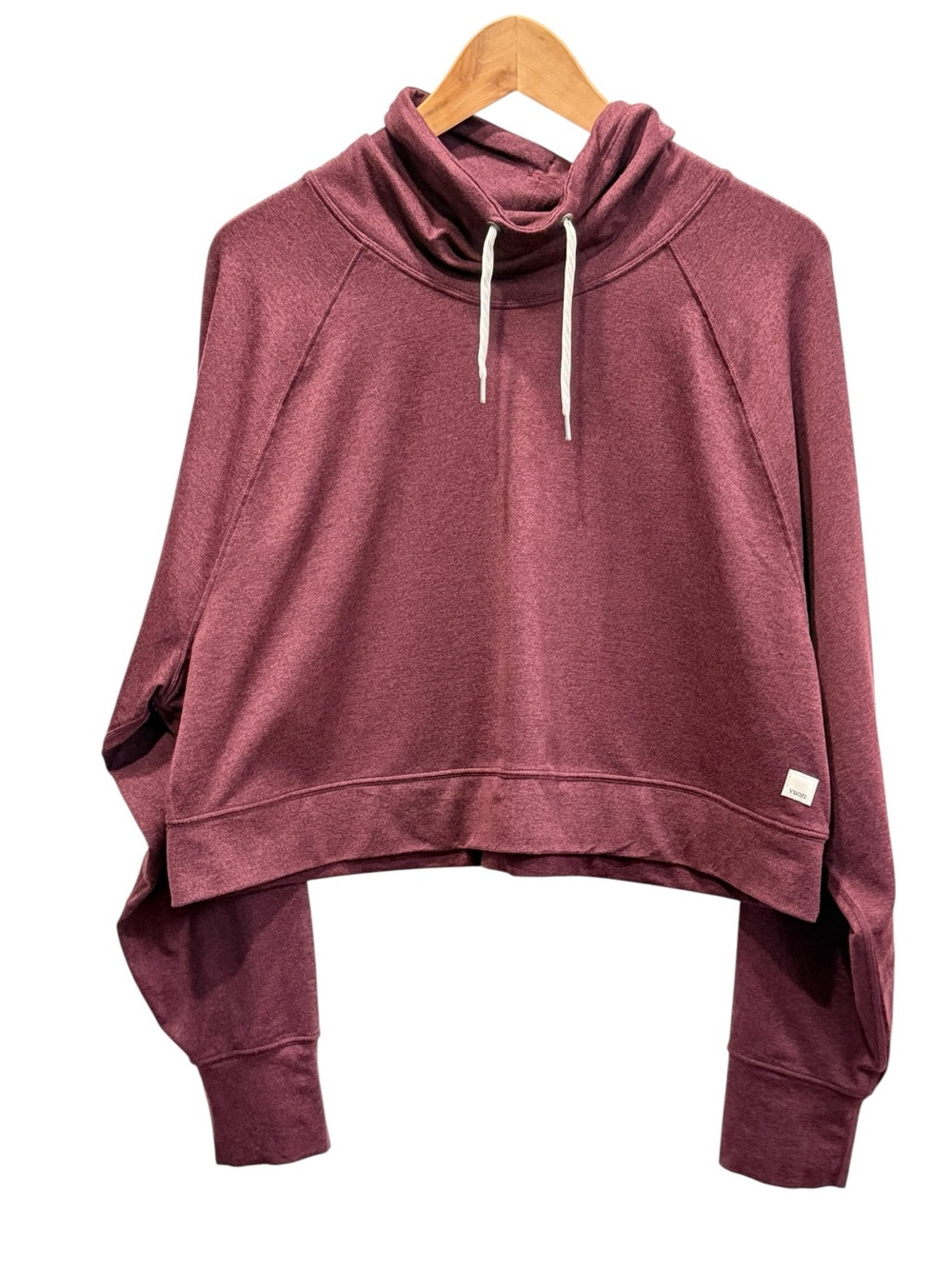 Vuori Cropped Funnel Neck Sweatshirt - Plum (M) NWOT